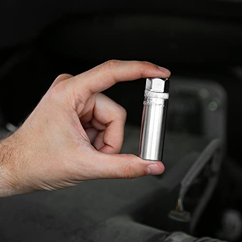 OEMTOOLS 22887 5/8 Spark Plug Socket, 3/8 Drive Magnetic Spark Plug Socket for Engine Tune Ups, Oil-Resistant Chrome Finish, S2 Alloy Steel - style: 16 millimeter