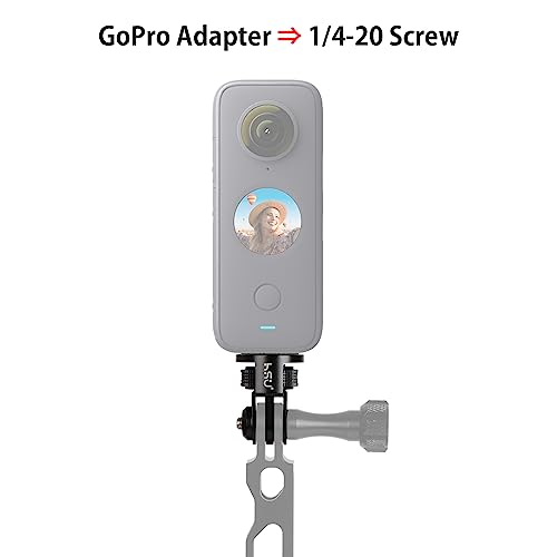 HSU Aluminum Tripod Mount Adapter, 1/4" 20 Mount for GoPro Hero 13/12/11/10/9/8/7 Insta360 X3/X2/X/RS/R and Other Cameras (Black)