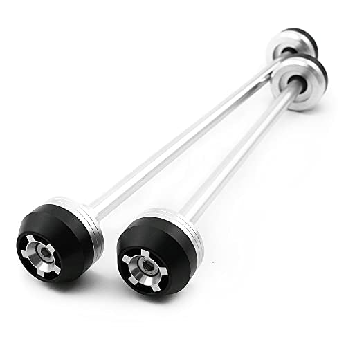 Motorcycle Aluminum Front Rear Axle Fork Wheel Protector Crash Sliders For GSX-R 600/750 2004-2005 (Silver,Front&Rear) - color: Silver, size: Front&Rear