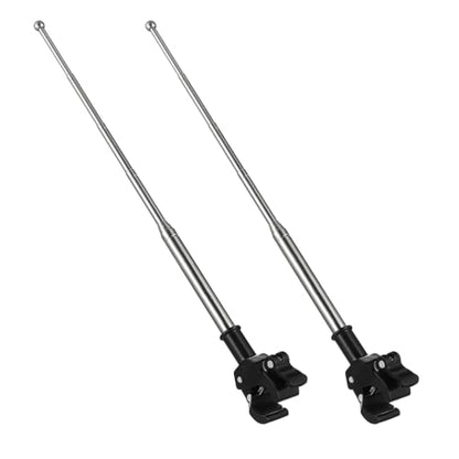 2Pcs Bike Flag Pole, 63in Adjustable Motorcycle Bicycle Flagpole, Stainless Steel Outdoor Telescopic Golf Cart Flagpole Stand for Mountain Road Bike Off-Road Accessories