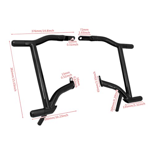Motorcycle Crash Bar Engine Guard Highway Crash Bar Fit for Harley Touring Street Glide Road Glide Road King Electra Glide Ultra (C-Engine Guard+Saddlebag Guards for 14-23 Touring) - size: C-Engine Guard+Saddlebag Guards For 14-23 Touring