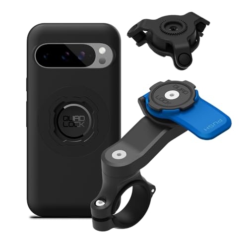 Quad Lock Motorcycle Handlebar Mount Kit with Vibration Dampener and MAG Phone Case for Google Pixel 9/9 Pro - size: Pixel 9/9 Pro