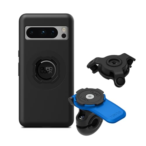 Quad Lock Mirror Motorcycle Phone Mount with Vibration Dampener and MAG Phone Case for Pixel 8 Pro - size: Pixel 8 Pro