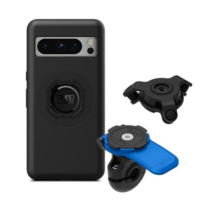 Quad Lock Mirror Motorcycle Phone Mount with Vibration Dampener and MAG Phone Case for Pixel 8 Pro - size: Pixel 8 Pro