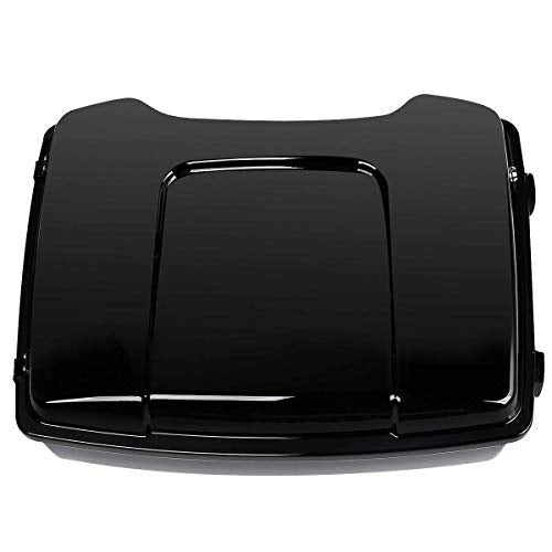 TCMT 5.5'' Black Razor Motorcycle Trunk Box w/Black Latch Keys Fits For Harley Touring 1997-2013 Road King Road Glide Street Glide Electra Glide1997-2013- Pack - color: BLack Lacthes Trunk