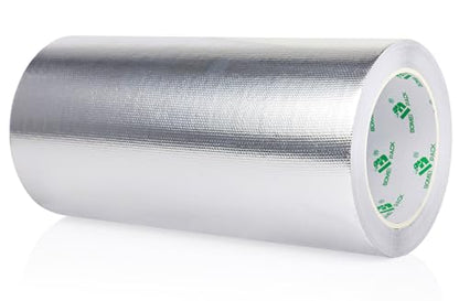 BOMEI PACK Adhesive Aluminum Foil Heat Shield Tape 9inch x 66ft Barrier Fiberglass Thermal Insulation Reflective Material High Temp Protectionn,1 Pack - size: 9inch x 66ft