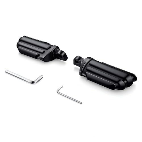Motorcycle Mini Floorboards Foot Pegs Black - Compatible with Harley Touring Road King Street Glide Softail Dyna Sportster XL883 XL1200 - Wide Male Mount Footrests Pedals - color: Black#4