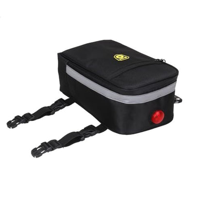 MansWill Bike Rack Bag, Bicycle Rear Seat Trunk Bag, Waterproof Bike Pannier Bag with Reflective Strip, Cycling Rear Rack Storage Bag for Mountain Road Bike – Black