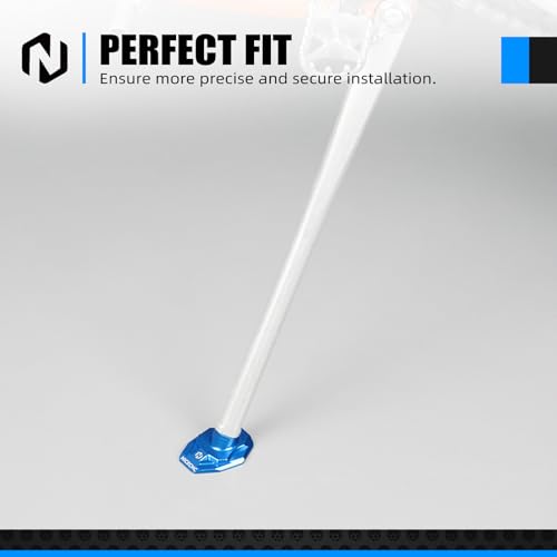 NICECNC Kickstand Foot Extension Pad & Puck, Motorcycle Stand Pad CNC Billet Aluminum Dirt Bike Compatible with KTM 125-530 XC XCW XCF XCF-W EXC EXC-F 2008-2023 Accessories, Blue - color: blue