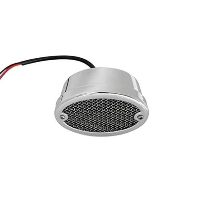 FATECIM Motorcycle Custom Oval-shaped LED Tail Light Cat Eye Rear Running Light Brake Light Stop Light Red Lens Integrated License Plate Lamp Universal Fit for Motorcycle/Cruisers/Bikes(Chrome) - color: 3036-Chrome