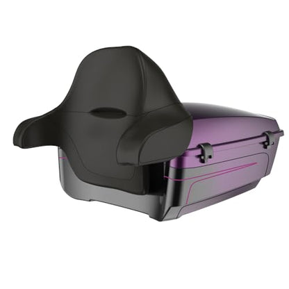 Advanblack 2025 Road Glide King Tour Trunk Pack Black Latch Wrap-Around Backrest Compatible with 1997-2025 Harley Touring Road Glide, Street Glide, Electra Glide (Poison Berry) - color: Poison Berry