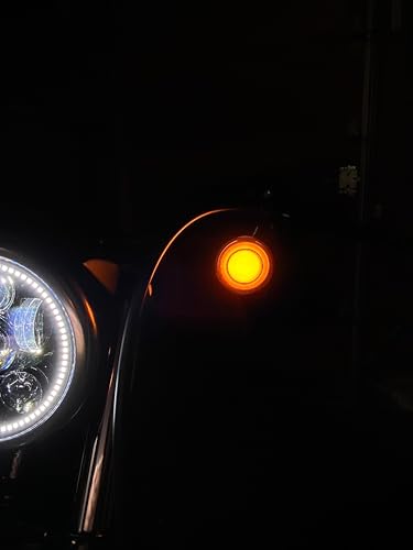 Eagle Lights HALOS 2" LED Turn Signal Kit for Harley-Davidson® Motorcycles – Front & Rear 1157 Run/Brake/Turn with White Halo Running Light, Plug & Play