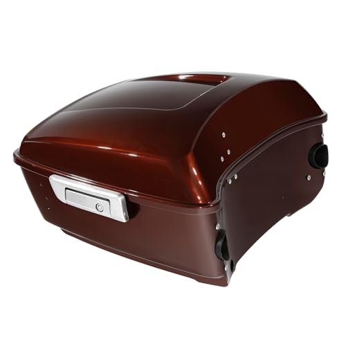 13.7" King Trunk W/Latch Key Fit For Harley Touring 2014-2025 CVO Road King Road Glide Street Glide Electra Glide Ultra Limited Pack - color: Auburn Sunglo & Black Hole With Rich Bourbon