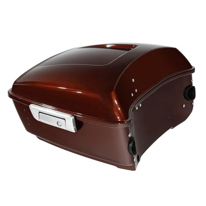 13.7" King Trunk W/Latch Key Fit For Harley Touring 2014-2025 CVO Road King Road Glide Street Glide Electra Glide Ultra Limited Pack - color: Auburn Sunglo & Black Hole With Rich Bourbon