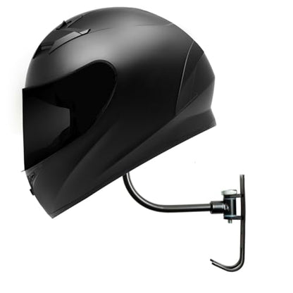 Motorcycle Helmet Rack, Black Wall Mounted Holder - 3 Pack with Metal Hook Hanger for Gear and Accessories, adult