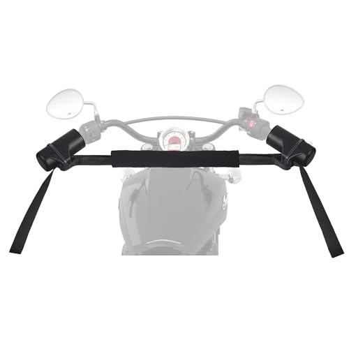 Motorcycle Handlebars Straps, Tie-Down for 32" Handlebars | Cups Protect Grips/Fairings, Fleece Cover Protect Fuel Tank Paint, For Sportbikes Dirt Bike Scooter