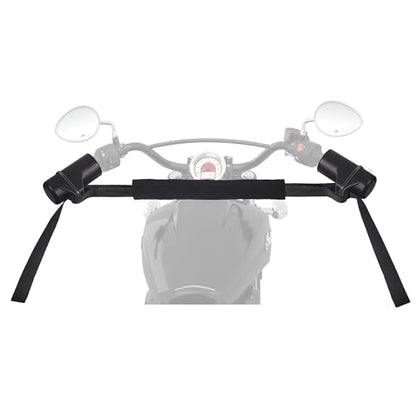 Motorcycle Handlebars Straps, Tie-Down for 32" Handlebars | Cups Protect Grips/Fairings, Fleece Cover Protect Fuel Tank Paint, For Sportbikes Dirt Bike Scooter