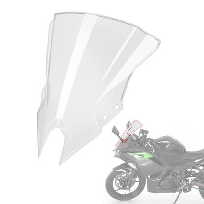 Double Bubble Windshield Windscreen for Kawasaki Ninja 500/500 ABS / 500 SE 2024 2025 Motorcycle Front Fairing Air Deflector Windshield Spoiler (Clear) - color: Clear