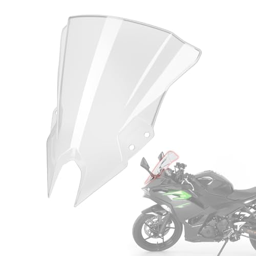 Double Bubble Windshield Windscreen for Kawasaki Ninja 500/500 ABS / 500 SE 2024 2025 Motorcycle Front Fairing Air Deflector Windshield Spoiler (Clear) - color: Clear