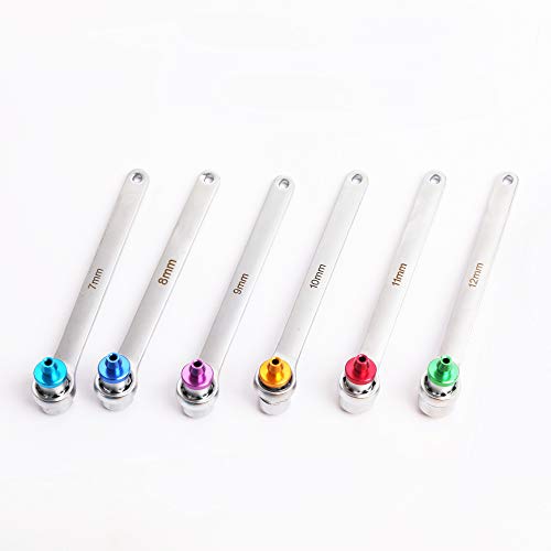 WINTOOLS 7, 8, 9, 10, 11, 12mm Brake Fluid Clutch Bleeder Hose with 12 Point Wrench and Check Valve