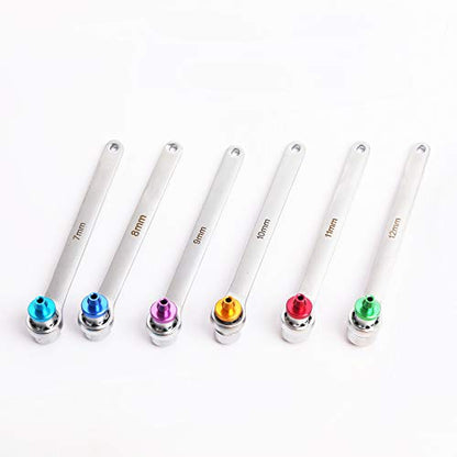 WINTOOLS 7, 8, 9, 10, 11, 12mm Brake Fluid Clutch Bleeder Hose with 12 Point Wrench and Check Valve