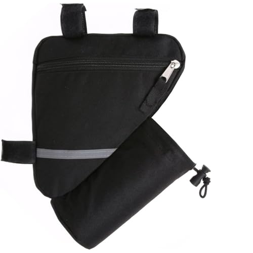 Bike Frame Bag,Bike Bag and Water Bottle Holder, Bicycle Triangle Bag for MTB Road Bike,Cycling Bike Accessories - color: Black