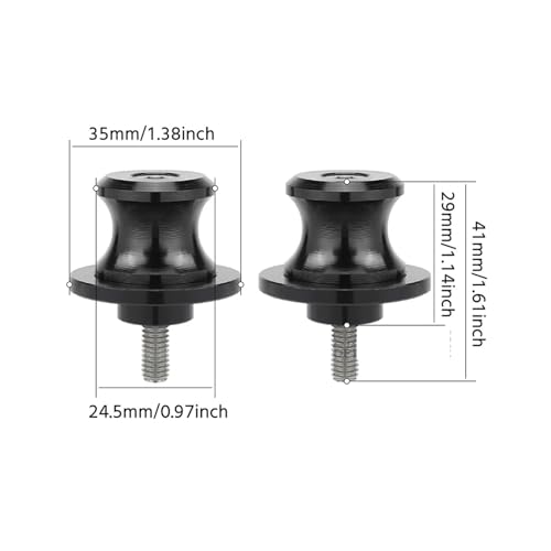 Compatible with Ducati Monster 821 Panigale 899 959 1199 1299/S/R Motorcycle Accessories Rear Stand Screw Bolt M6 Swingarm Spools Slider(Black) - color: Black