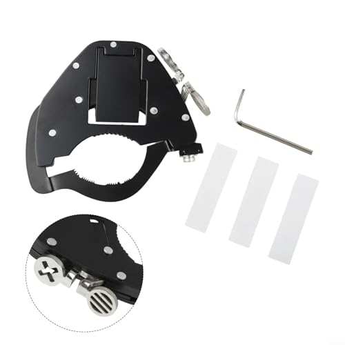 Stainless Steel Motorcycle Throttle Clip Cruise Control System Thumb Activated Lock for Most Bike Handlebar Accelerator Pipe Black(At the top) - size: At the top