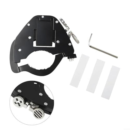 Stainless Steel Motorcycle Throttle Clip Cruise Control System Thumb Activated Lock for Most Bike Handlebar Accelerator Pipe Black(At the top) - size: At the top