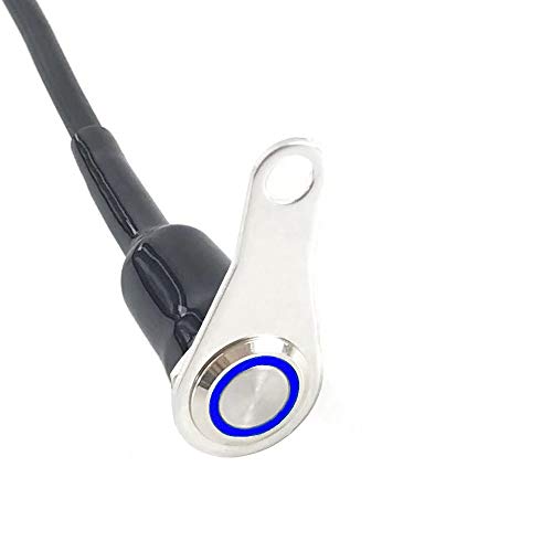 RAYANA Universal Stainless Steel LED Motorcycle Switch ON-Off Handlebar Adjustable Mount Waterproof Switches Button DC12V Fog Light (Color : A-Blue- Latching Action))