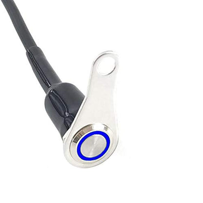 RAYANA Universal Stainless Steel LED Motorcycle Switch ON-Off Handlebar Adjustable Mount Waterproof Switches Button DC12V Fog Light (Color : A-Blue- Latching Action))