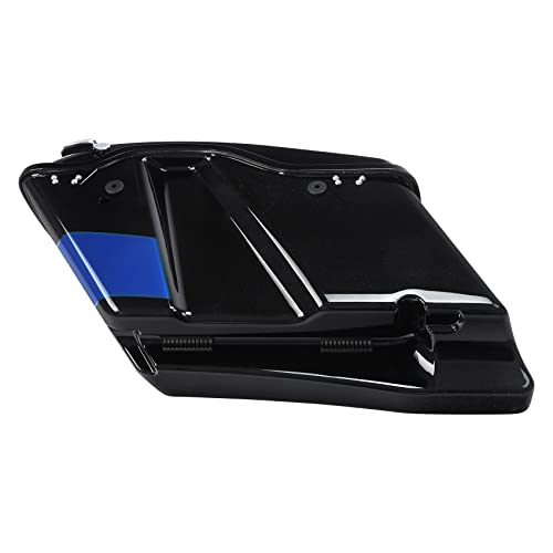 HR3 Candy Cobalt/Indigo Ink 4" Stretched Hard Saddlebags w/Speaker Lids Compatible with 2017 CVO Street Glide FLHXSE (Replace for OEM) - color: Candy Cobalt / Indigo Ink