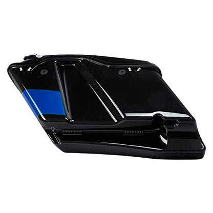 HR3 Candy Cobalt/Indigo Ink 4" Stretched Hard Saddlebags w/Speaker Lids Compatible with 2017 CVO Street Glide FLHXSE (Replace for OEM) - color: Candy Cobalt / Indigo Ink