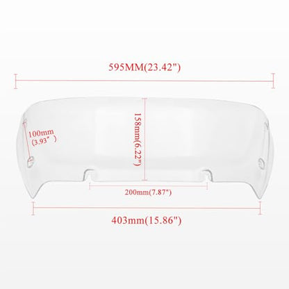 IZX Fits for Harley Road Glide FLTRX FLTRXSTSE 2024 FLTRXSE 2023-2024 Motorcycle 6 inch Windscreen Deflector Cover Plate Windshield Fairing Front Wind Deflector Shield