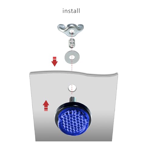 Deep Blue Reflector Motorcycle License Plate Bolts and Nuts - color: Deep Blue