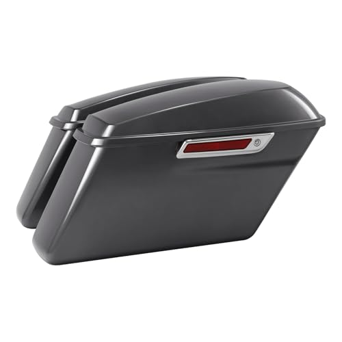 HR3 Gauntlet Gray Metallic Hard Saddlebags Compatible with 2021 Street Glide Special FLHXS Ultra Limited FLHTK (Replace for OEM) Fit for 2014-2023 Harley Touring Models - color: Gauntlet Gray Metallic