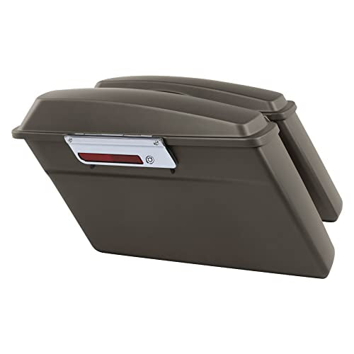 TCMT Hard Saddle bags Saddlebag Trunk W/Latch Keys & Liners Carpet Insert Fits For Harley Touring Road Glide Road King Street Glide Electra Glide Ultra Classic FLHT FLHR FLHX 1994-2013 - color: Frosted Painted Chrome Latches