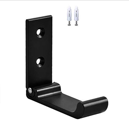 2 Pack Foldable Aluminum Helmet Hooks Wall Hooks Invisible Wall Hooks for Clothes Coats Clothes Kitchen Bathroom Office Living Room Wardrobe (Black)