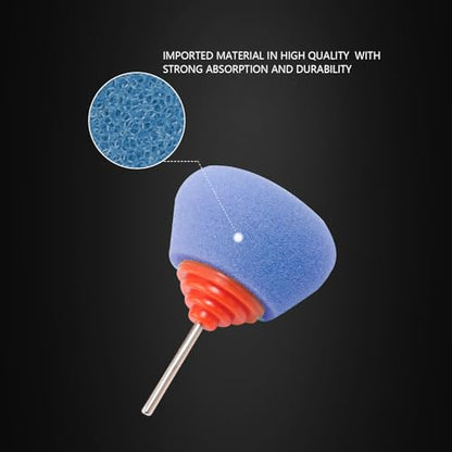 SPTA Blue Medium Cut Mini Drum Polishing Pad Sets with 1/8" Shank,5Pcs Orange Flexible Shaft Drum Detailing Polishing Pad Set for Small Area for Flexible Shaft & Drill Attachment-PT193-5 - color: 5Pcs Blue T80 Medium Cut Drum Pad, style: Flat Pad