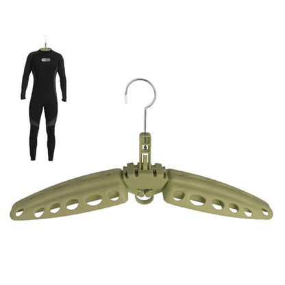 Wetsuit Hanger, Gimilife Quick Dry Foldable & Vented Dryer for Wetsuit Dry Suit, Surfing & Scuba Diving Accessory, Perfect to Dry Wetsuit Drysuit Life Jacket or BCD（1 PCS ） - color: Olive Green