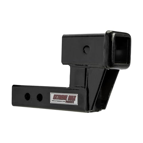 EXTAI Extreme Max 5001.6509 Solid Shank Receiver Extension - 4" Rise, Includes Two Hitch Pins, Black - size: 4" Rise