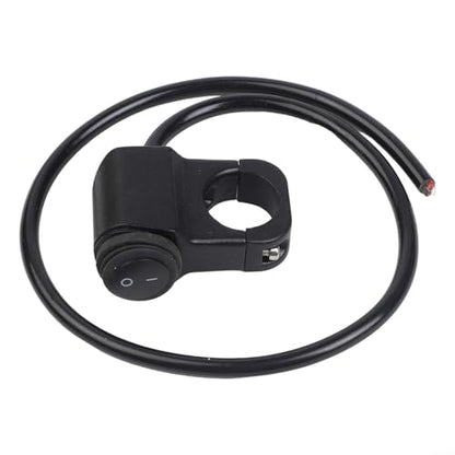 Handlebar Switch,Aluminum Alloy Motorcycle Handlebar Headlight ON/OFF Switch, 2-Wire Waterproof 12-60V for Auxiliary Lights, Black/Silver, 22mm Clamp(Black)
