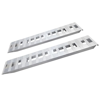 2pcs 6800lbs 6 ft x 15" Aluminum Trailer Ramps with Top Hook Attaching End & Crossbar Anti-Slip Truck Car Auto Ramp Universal Loading Ramps for Motorcycle, ATV, Bike, Lawn Mower - size: 15”W x 72”L