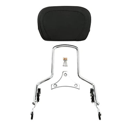 Chrome Detachable Sissy Bar Upright Passenger Backrest Pad & Air Wing Two Up Luggage Rack Fit for Harley Touring Road King Street Glide Road Glide 2009-2025 - color: Chrome #1
