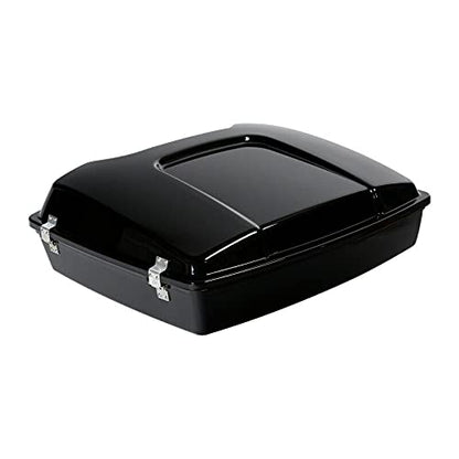 TCMT 5.5" Razor Motorcycle Trunk Box W/Latch Key Two Up Mounting Rack Fit For Harley Touring 2009-2013 Road Glide Road King Street Glide Pack - color: Chrome Lacthes Trunk+Chrome 2 up Rack