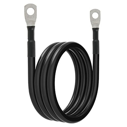 6 AWG Battery Cables 6 Gauge Battery Power Inverter Cable with 5/16 Inch Tinned Copper Lugs Both Ends for Solar Marine Boat RV Car Motorcycle 2 pcs (4FT) - size: 4FT