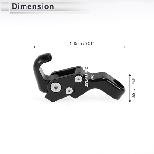 Adjustable Universal Motorcycle Hanging Hook Slope Handle with Hook Motorcycle Helmet Luggage Bag Holder Hanger Aluminum Alloy Black with 1 Pcs Screw - color: Black