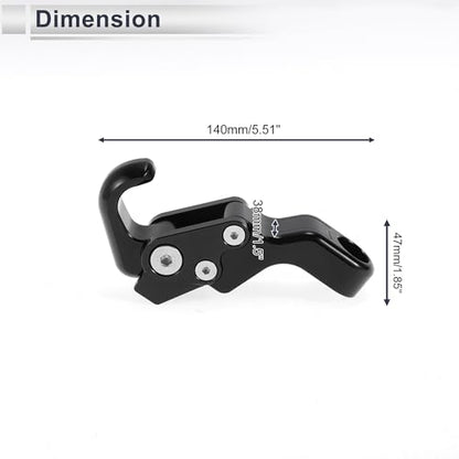 Adjustable Universal Motorcycle Hanging Hook Slope Handle with Hook Motorcycle Helmet Luggage Bag Holder Hanger Aluminum Alloy Black with 1 Pcs Screw - color: Black