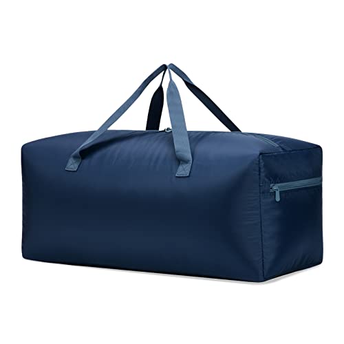 Foldable Duffel Bag 30" / 75L Lightweight with Water Rresistant for Travel-Navy Blue - color: Navy-75L