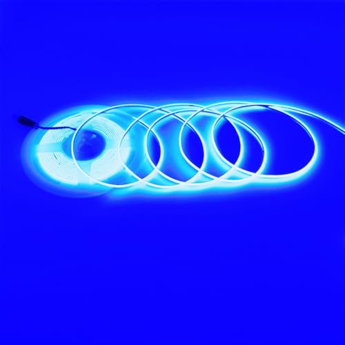 COB LED Strip Light, Ultra-Thin 12V 3mm16.4ft Ultra High Density Tape Light, 480LED/m, CRI 90+, Flexible Cuttable LED Lighting for Home Indoor Decor (Without Power Supply) - color: Blue